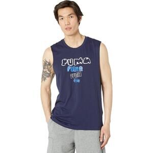 PUMA MENS TRIPLE DOUBLE TANK, XXL, PEACOAT, SLEEVELESS